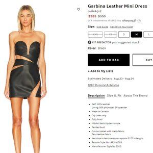 LAMARQUE Garbina Leather Mini Dress